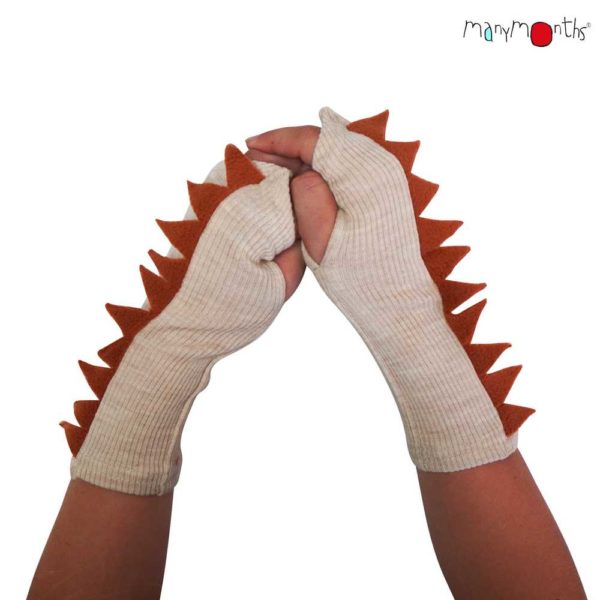 mitaines dino manymonths laine mérinos enfant écailles dinosaures