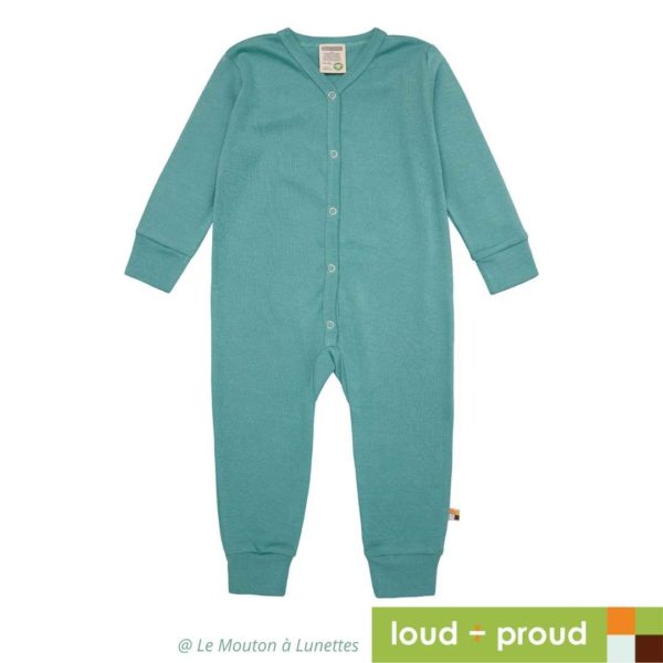 pyjama coton bio bébé loud+proud vert