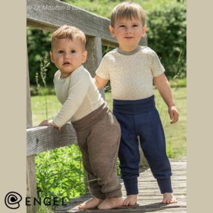 pantalon laine mérinos bio pour bébé engel natur bleu