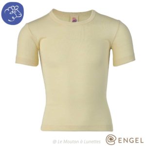 tshirt mérinos enfant manches courtes écru engel natur