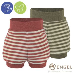short bloomer en laine mérinos et soie pour bébé Engel natur