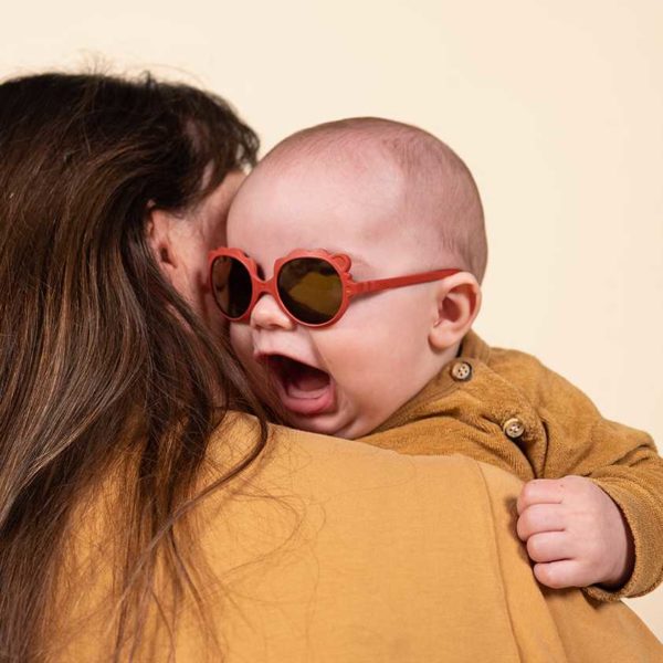 lunettes de soleil lion ki et la pour bébé rouge sienna