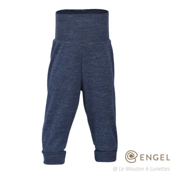 pantalon laine mérinos bio pour bébé engel natur bleu