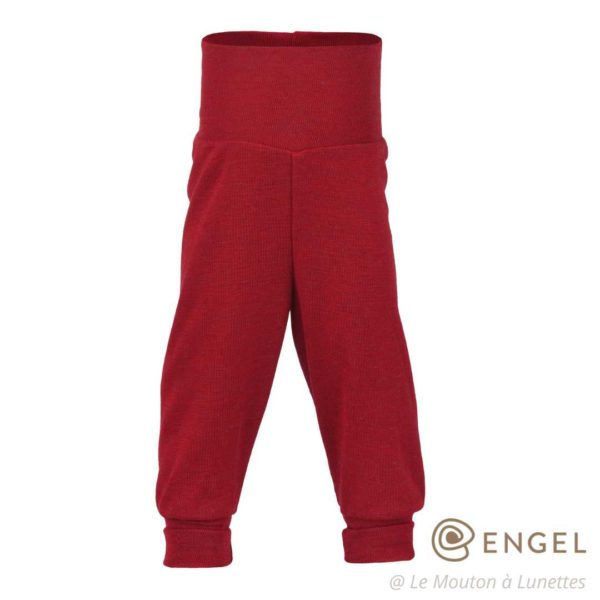 pantalon laine mérinos bio pour bébé engel natur rouge