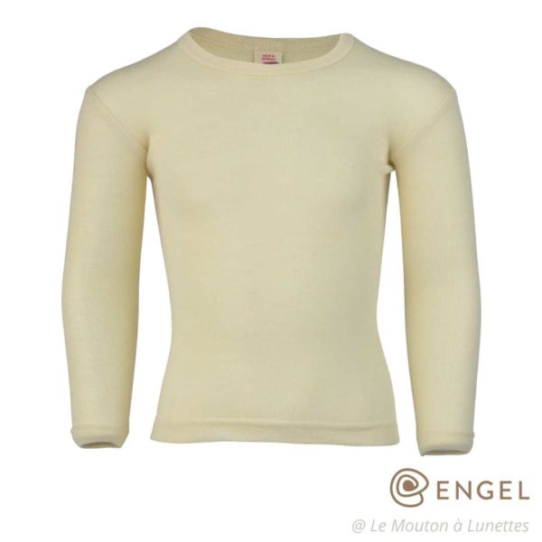 haut mérinos enfant tshirt manches longues ado et enfant engel natur laine bio écru