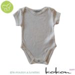 body bébé soie bourrette manches courtes kokon2 le mouton à lunettes écru peaux sensibles atopiques