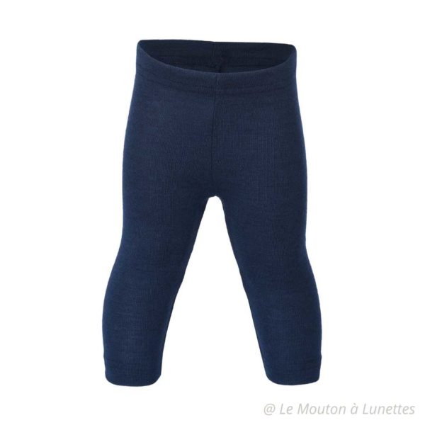 leggings bébé laine mérinos et soie engel natur bleu marine - collant laine bébé sans pieds