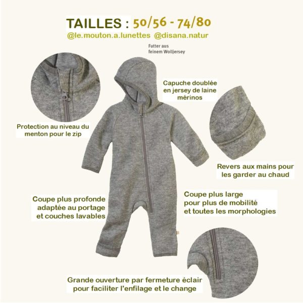 Combinaison en laine DISANA avec zip - Nouveauté – Image 4