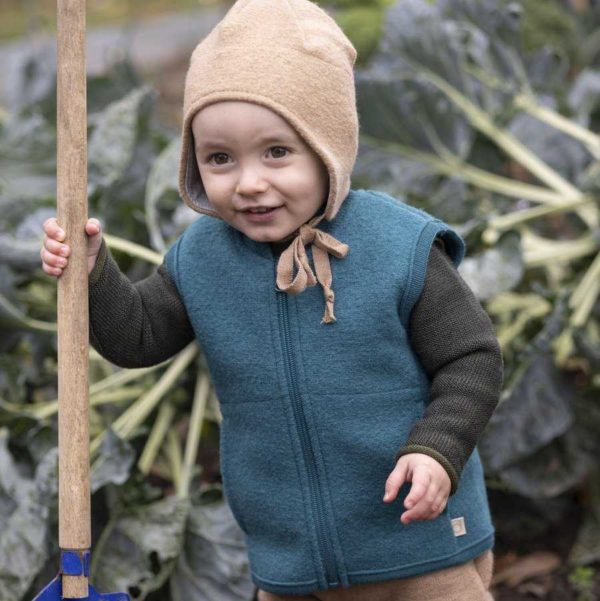 Veste sans manches en laine bouillie bio enfant - Nouveauté DISANA – Image 4