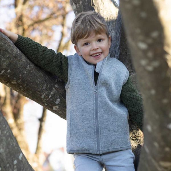 veste sans manches disana enfant en laine bouillie bio mérinos
