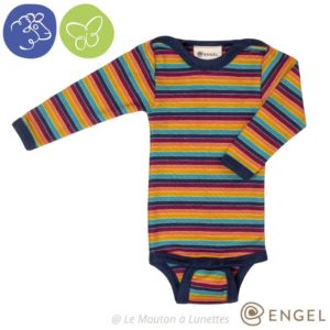 body laine soie bebe multicolore engel natur rayures arc en ciel laine mérinos bio