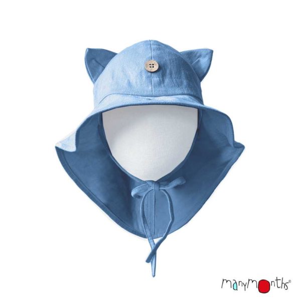 Chapeau de soleil oreilles de CHAT évolutif - Nouveauté ManyMonths chanvre et coton bio – Image 6
