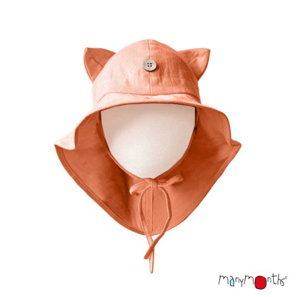 Chapeau de soleil oreilles de CHAT évolutif - Nouveauté ManyMonths chanvre et coton bio – Image 4