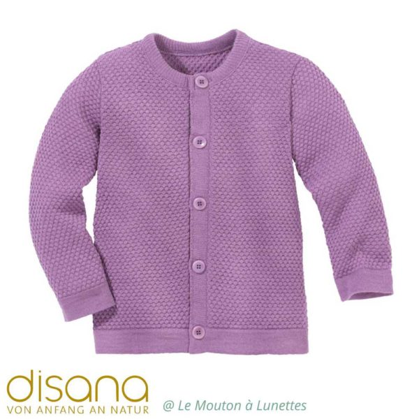 Cardigan laine mérinos fine maille fantaisie - DISANA – Image 8