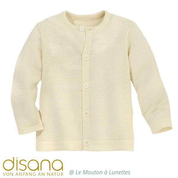 Cardigan laine mérinos fine maille fantaisie - DISANA – Image 10
