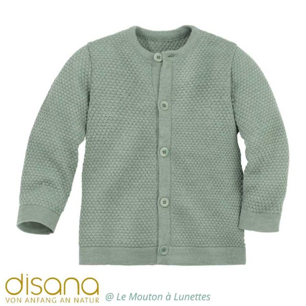 Cardigan laine mérinos fine maille fantaisie - DISANA – Image 6