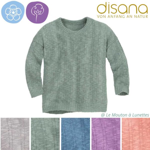 Pullover en lin et coton bio enfant DISANA - Nouveauté !